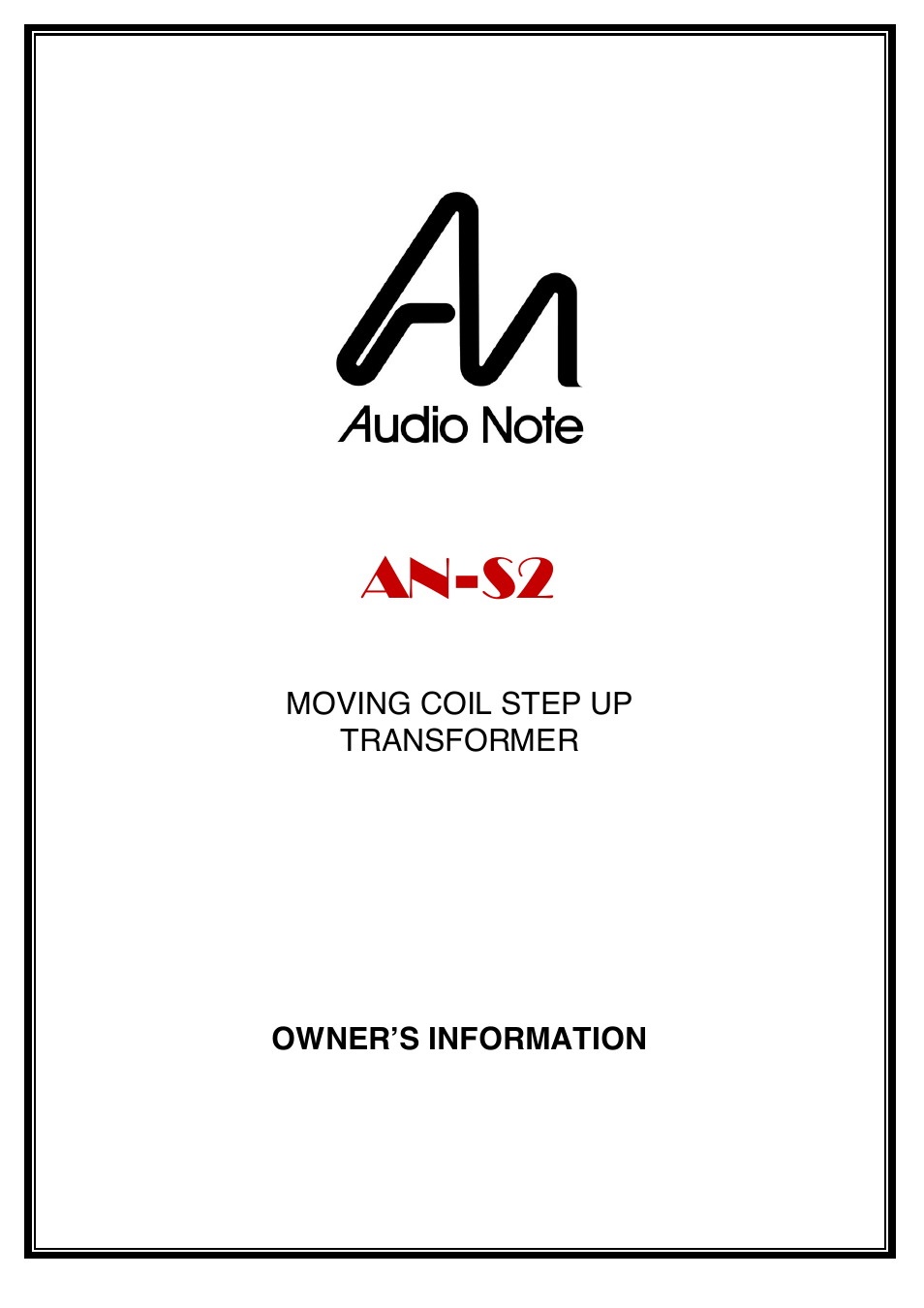 Audio Note AN-S2 User Manual | 9 pages