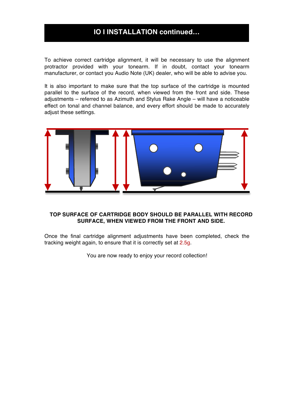 Io i installation continued | Audio Note IO I User Manual | Page 11 / 15