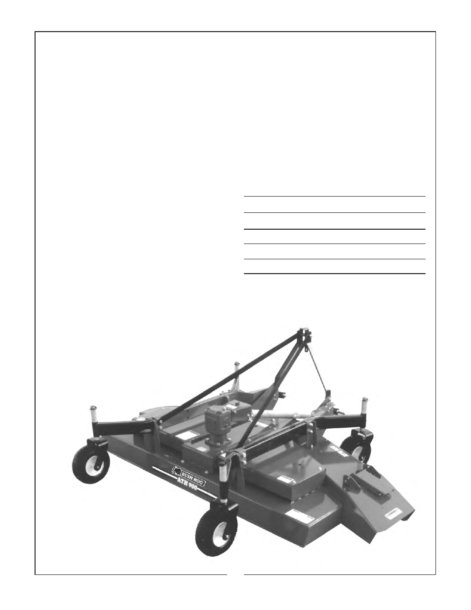 Bush Hog AIR TUNNEL FINISHING MOWER ATH 900 User Manual | Page 8 / 20