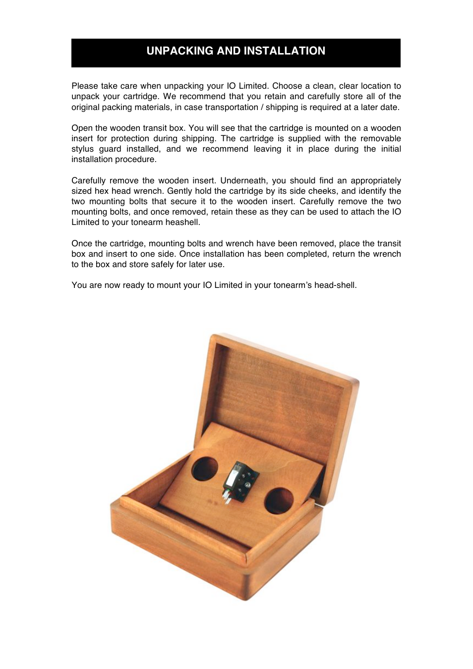 Unpacking and installation | Audio Note IO Limited User Manual | Page 9 / 18