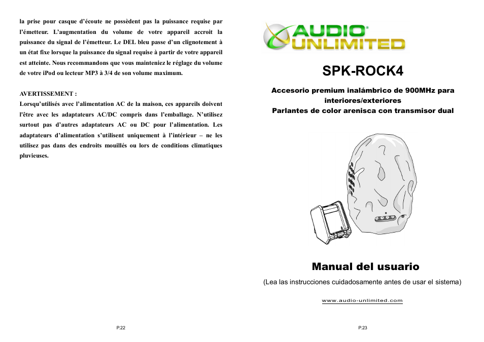 Spk-rock4, Manual del usuario | Audio Unlimited spk-rock4 User Manual | Page 12 / 17