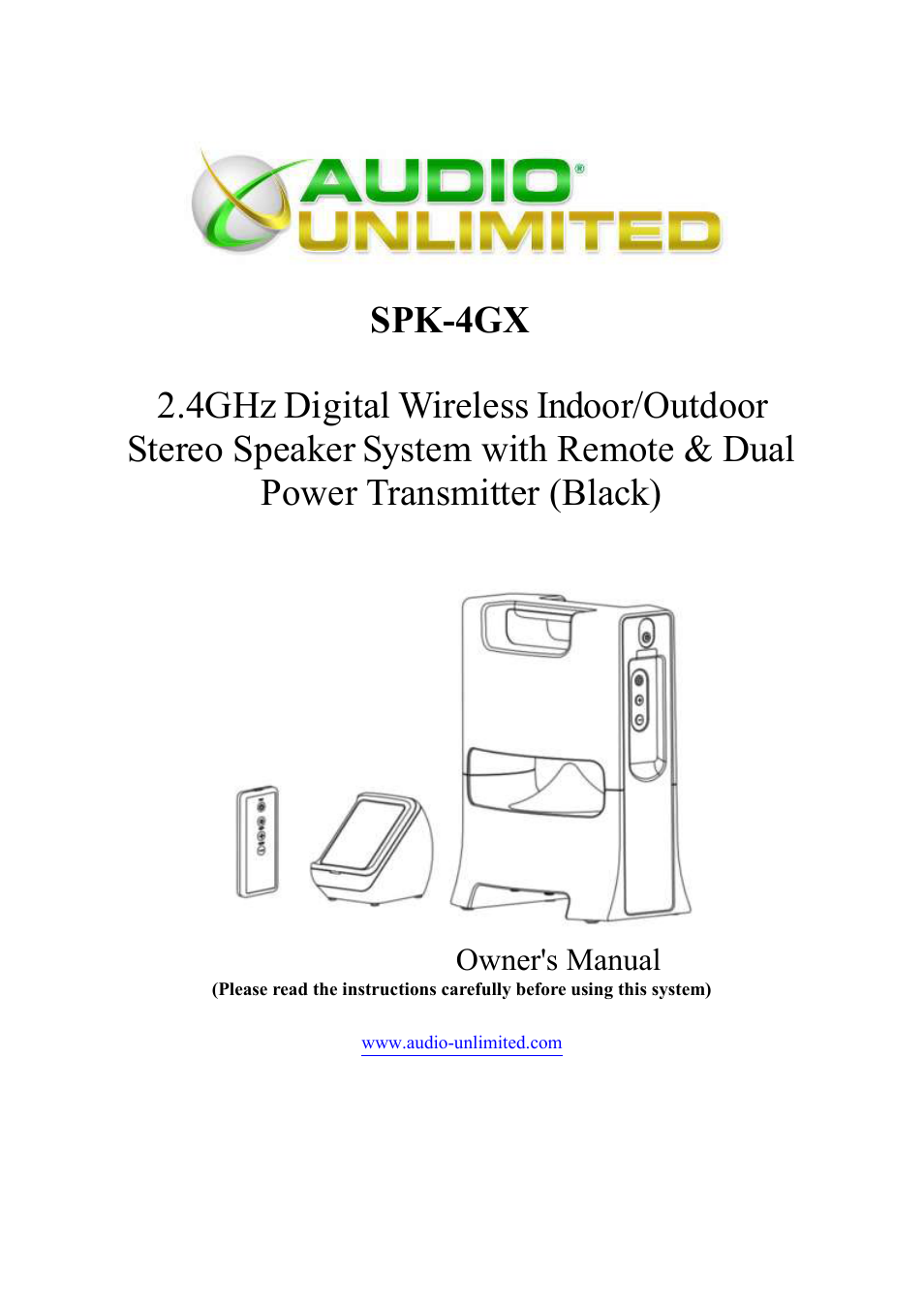 Audio Unlimited spk-4gx User Manual | 33 pages