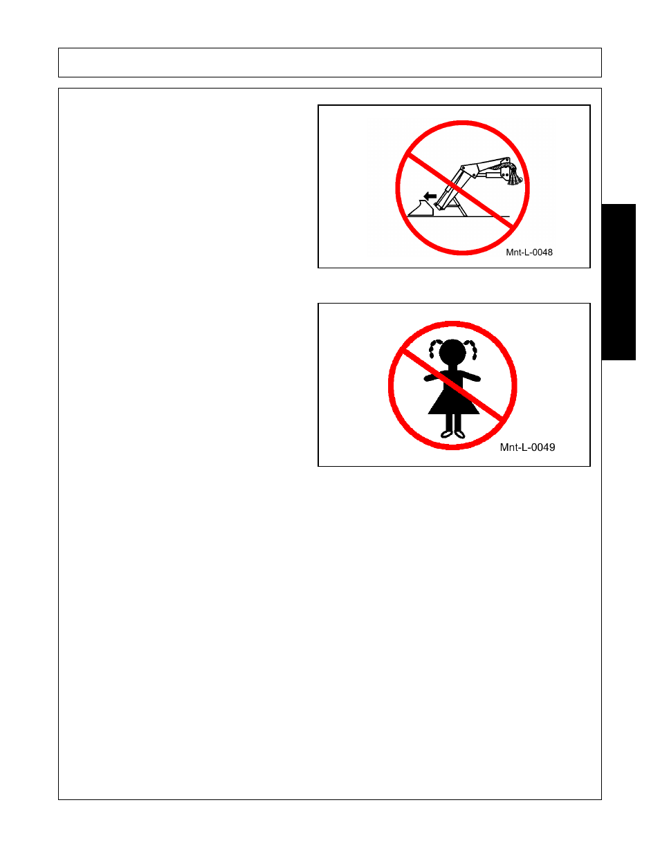 Do not remove attachment from stored loader, Do not allow children to play on or around loader, Maintenance | Bush Hog 2547 User Manual | Page 101 / 108