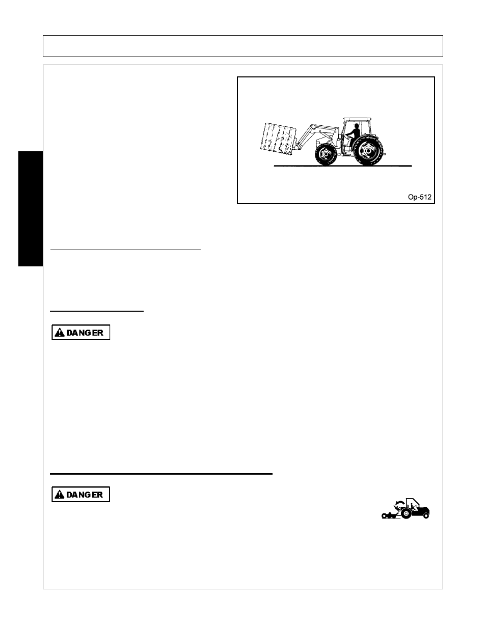 5 shutting down the implement, Loader storage, Transporting the tractor and implement | Operation, Opera t ion | Bush Hog 2547 User Manual | Page 86 / 108