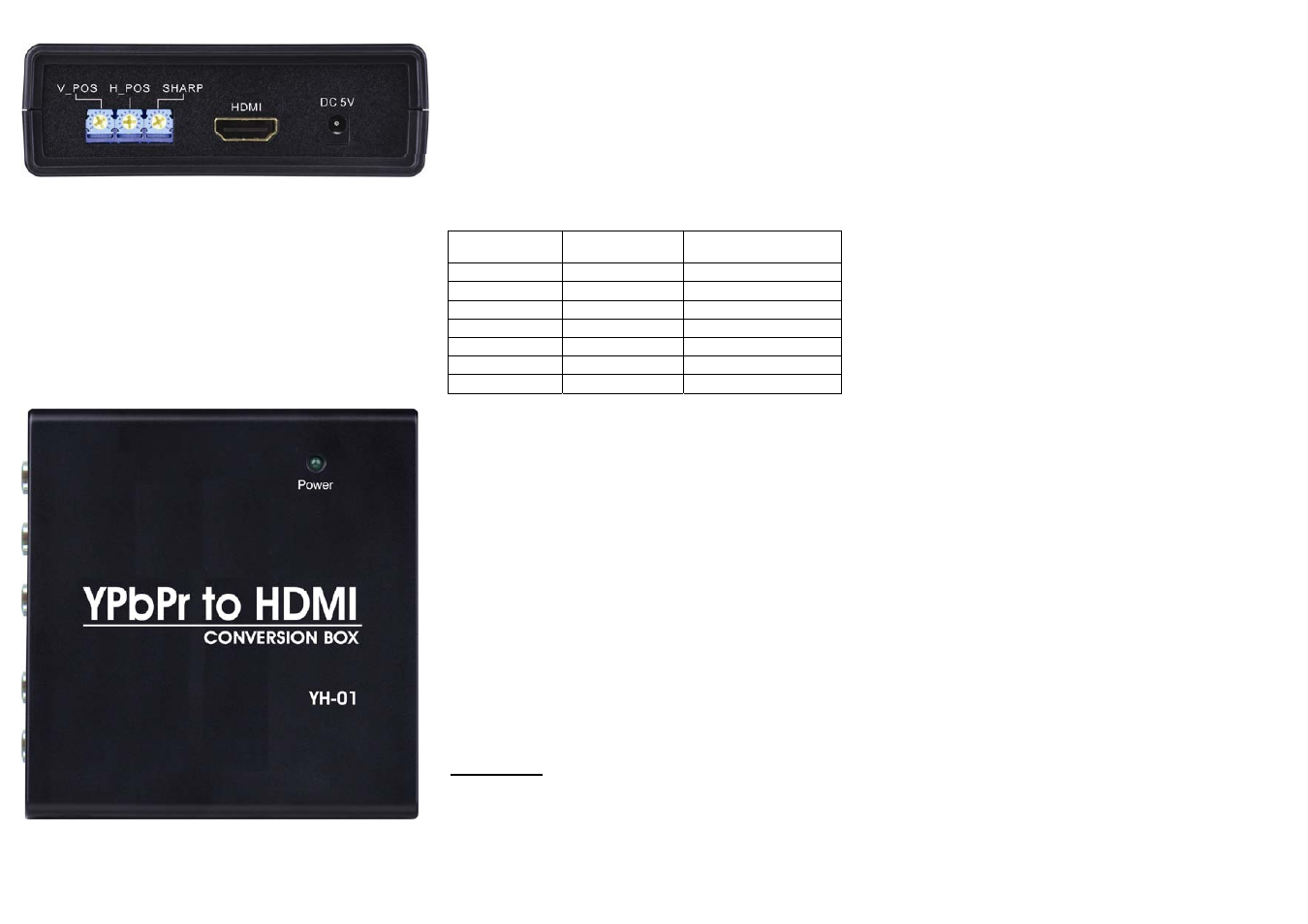 Installation, Support vga mode | Avlink YH-01 User Manual | Page 2 / 2