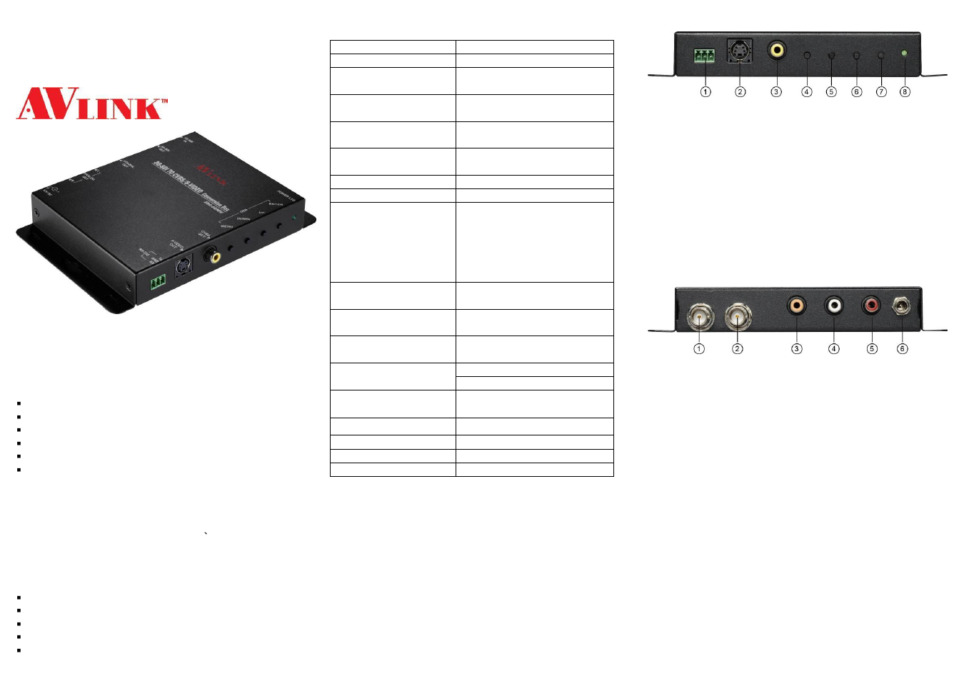 Avlink 3SC-02MW User Manual | 2 pages