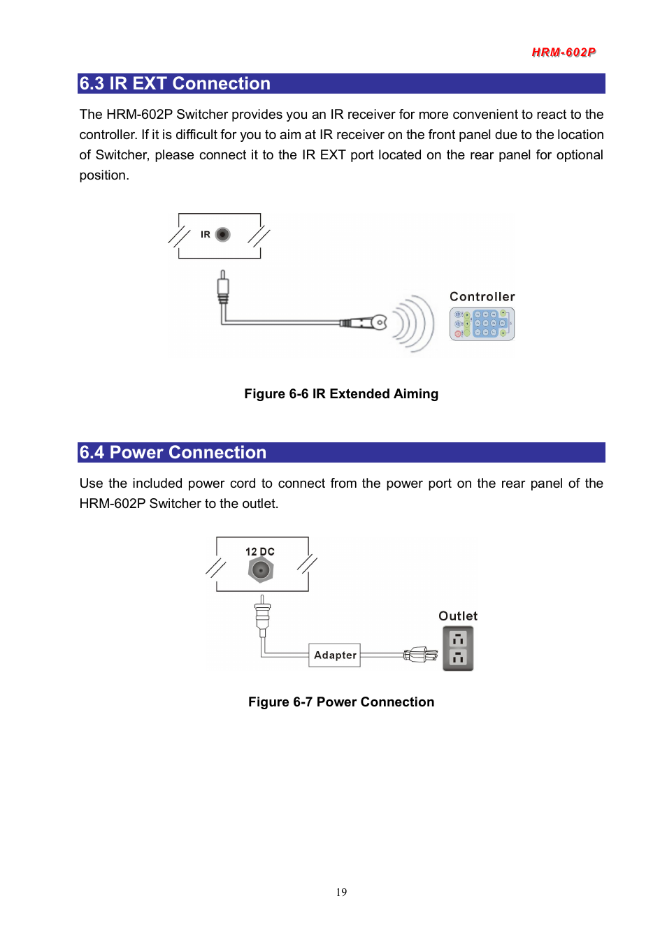 3 ir ext connection, 4 power connection | Avlink HRM-602P User Manual | Page 20 / 57
