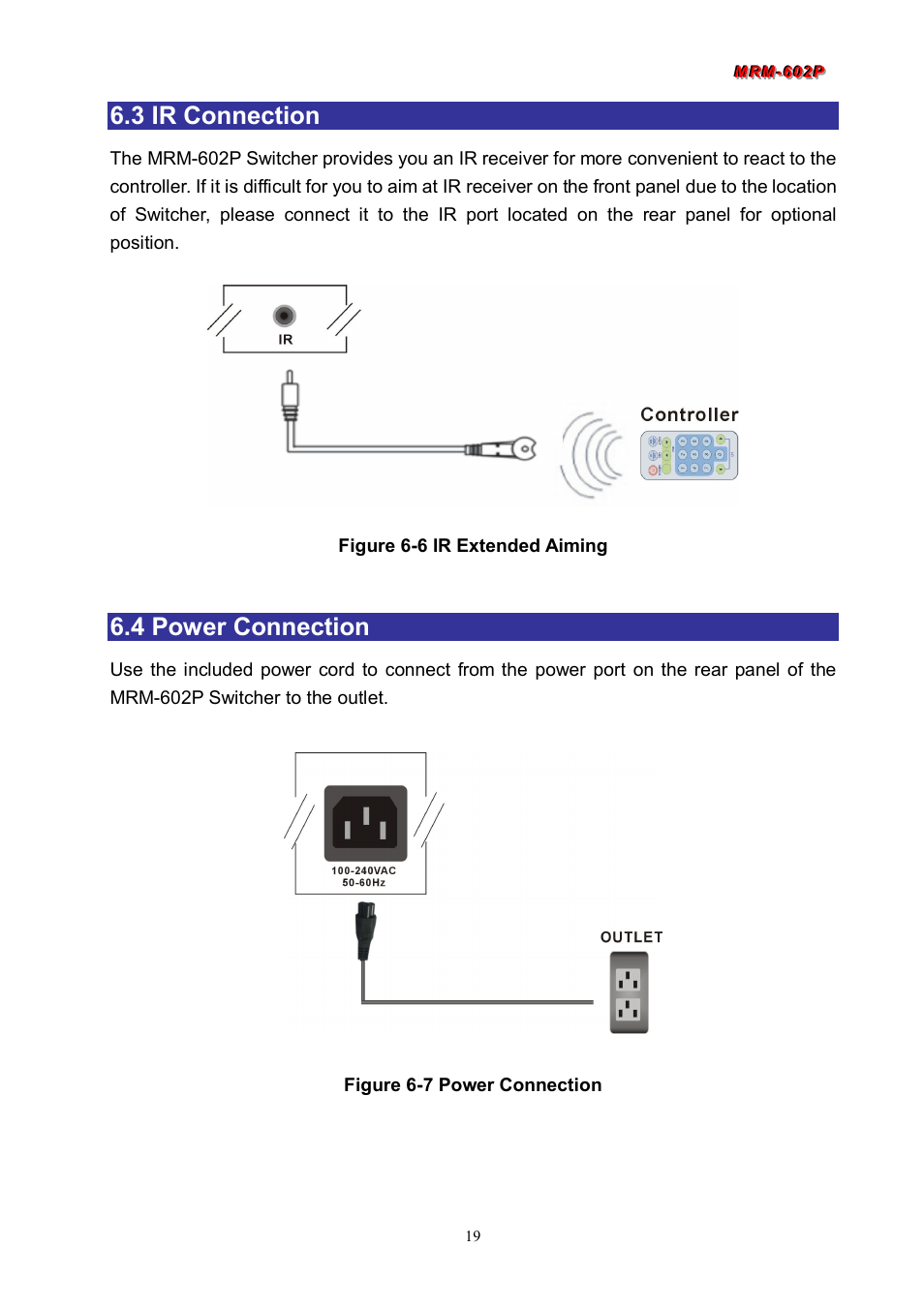 3 ir connection, 4 power connection | Avlink MRM-602P User Manual | Page 20 / 55