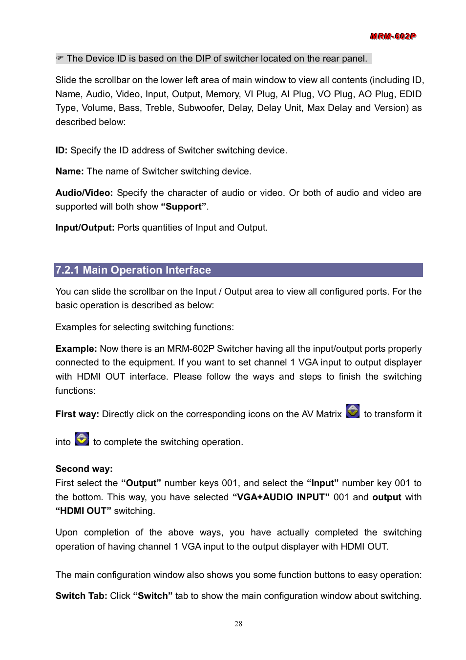 1 main operation interface | Avlink MRM-602P User Manual | Page 29 / 55