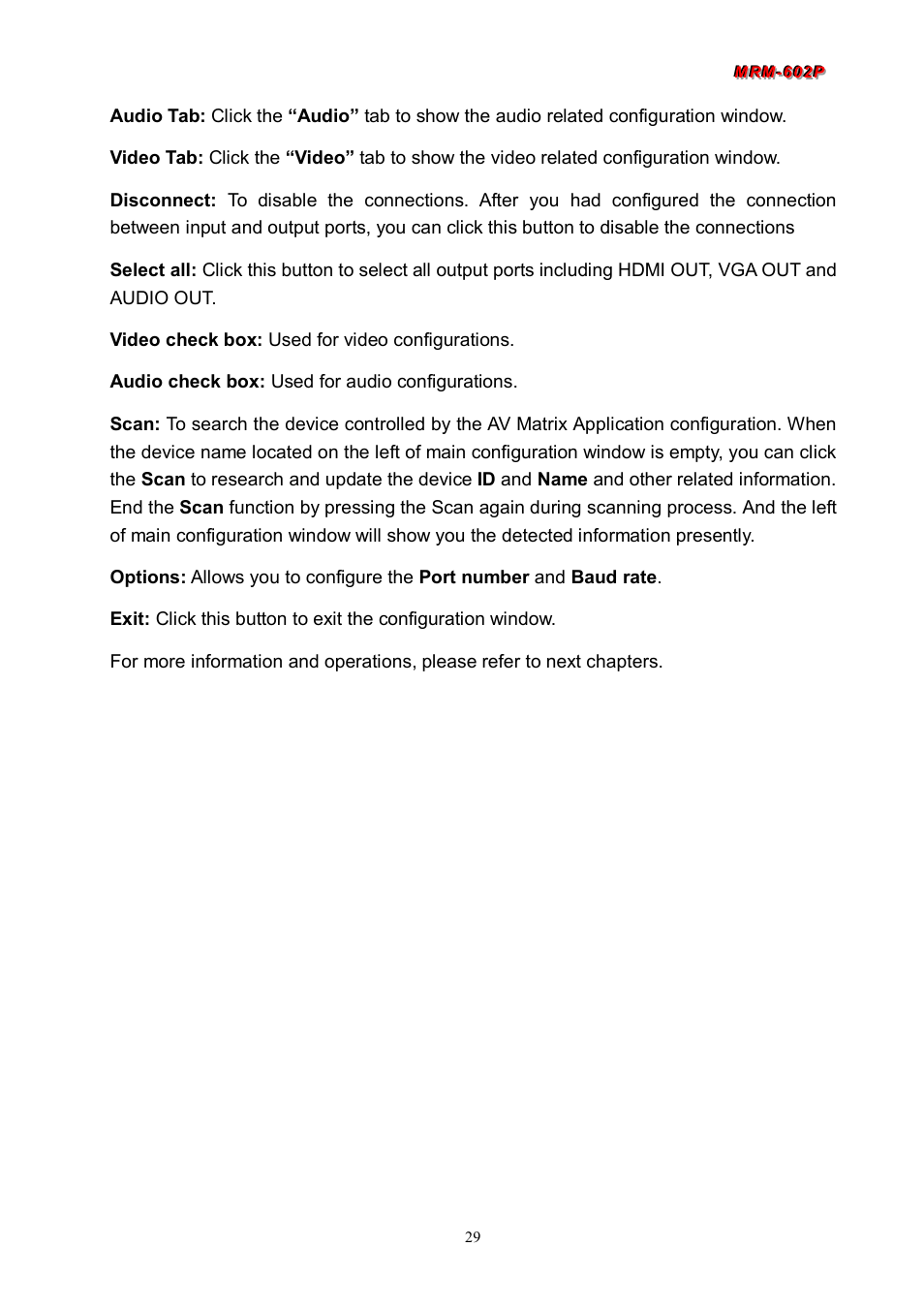 Avlink MRM-602P User Manual | Page 30 / 55