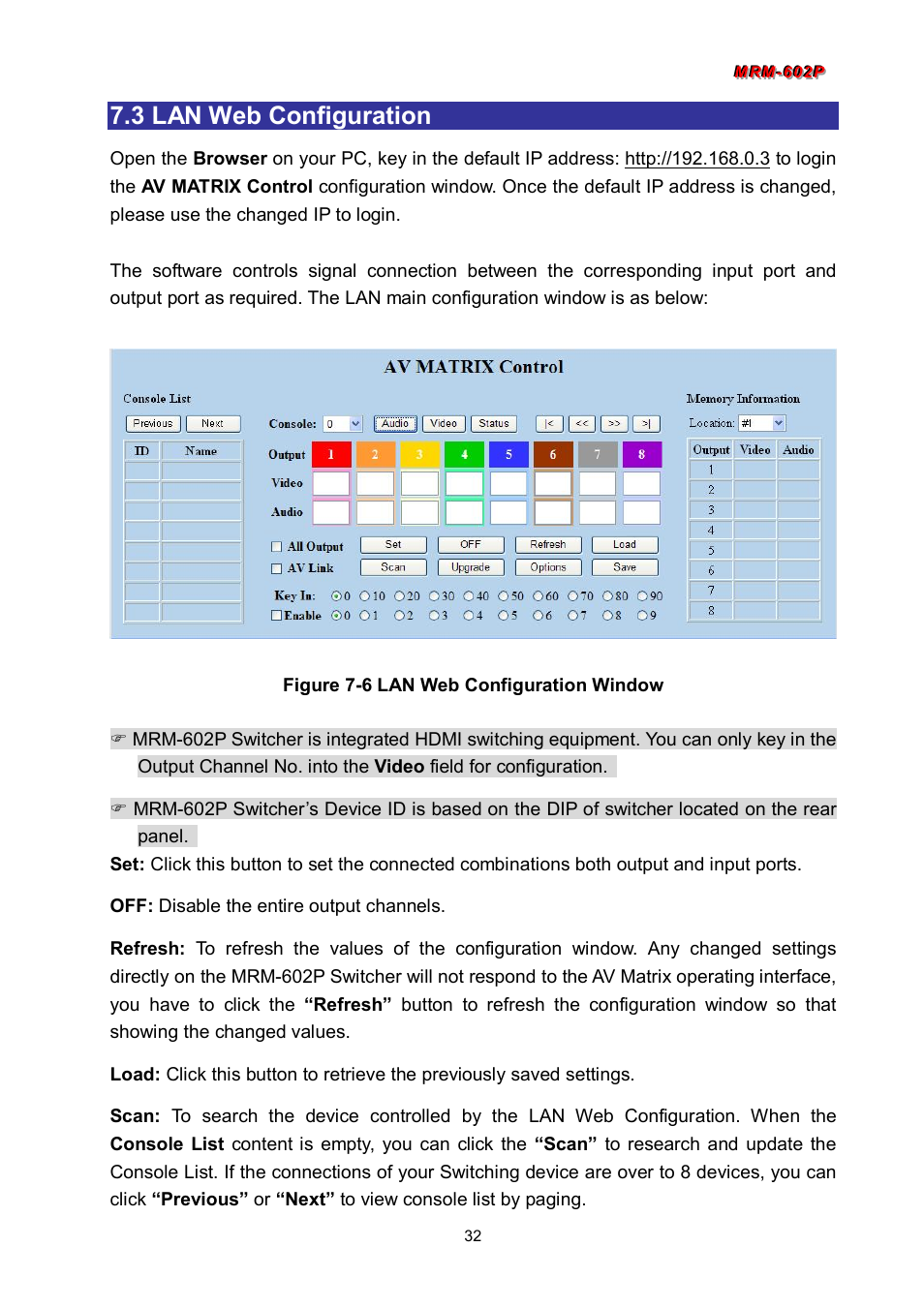 3 lan web configuration | Avlink MRM-602P User Manual | Page 33 / 55