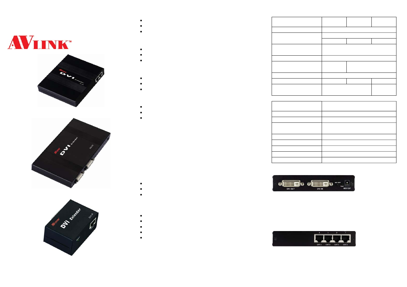 Avlink DVI-E2 User Manual | 2 pages