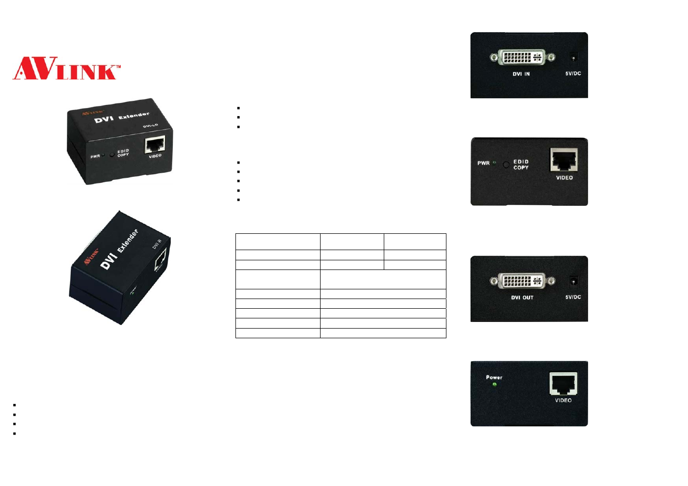 Avlink DVI-ED User Manual | 2 pages