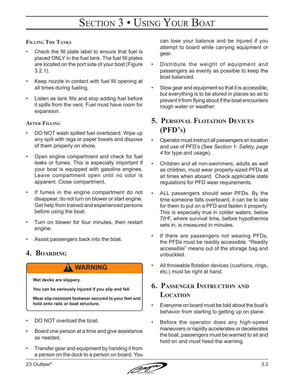 3 • u, Ection, Sing | Baja Marine Outlaw 23 User Manual | Page 39 / 82