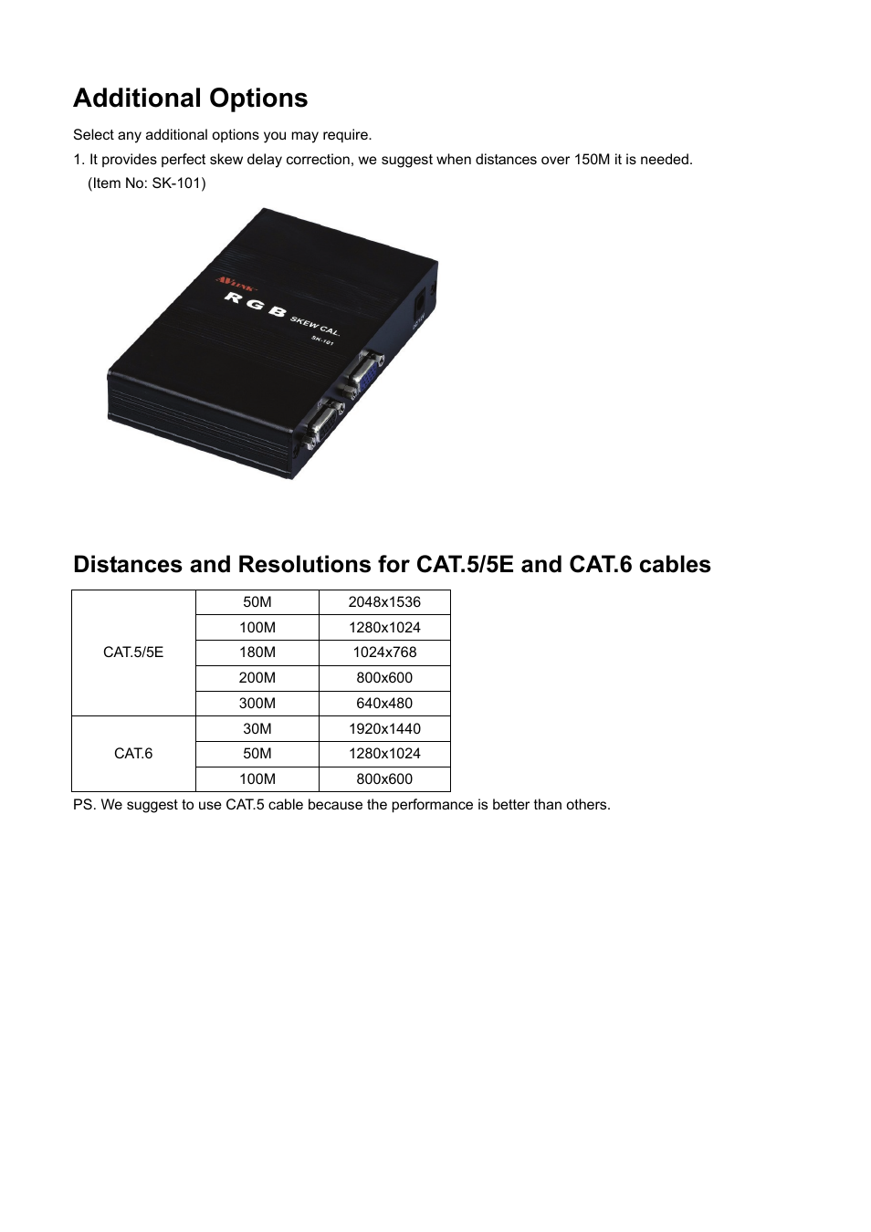 Additional options | Avlink AV-E32 User Manual | Page 7 / 8