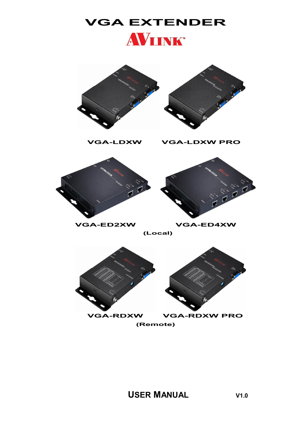Avlink VGA-ED4XW User Manual | 8 pages