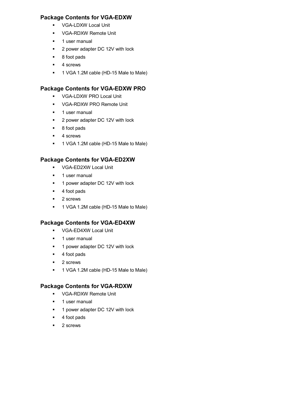 Avlink VGA-ED4XW User Manual | Page 2 / 8