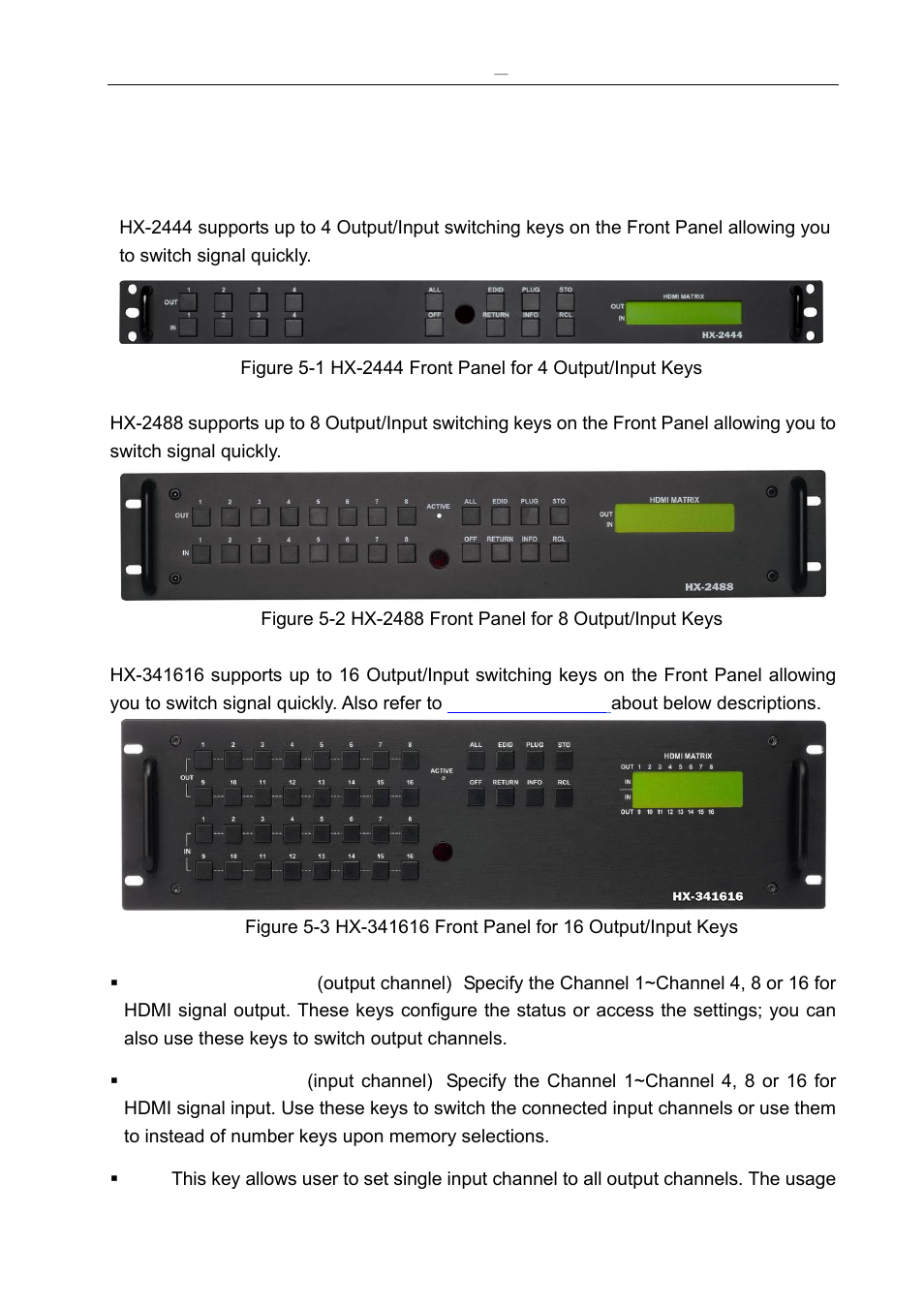 Front/rear panels | Avlink HX-341616 User Manual | Page 11 / 87
