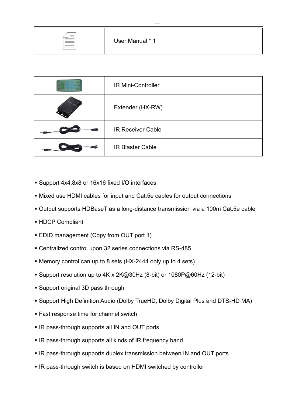Features, 3 accessories (optional) | Avlink HX-341616 User Manual | Page 7 / 87
