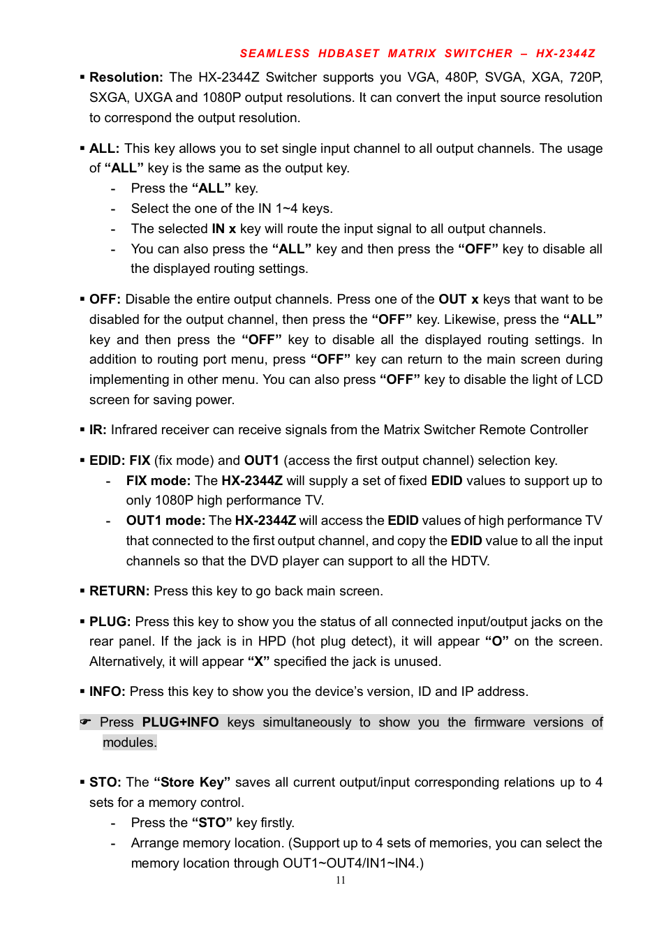 Avlink HX-2344Z User Manual | Page 12 / 72