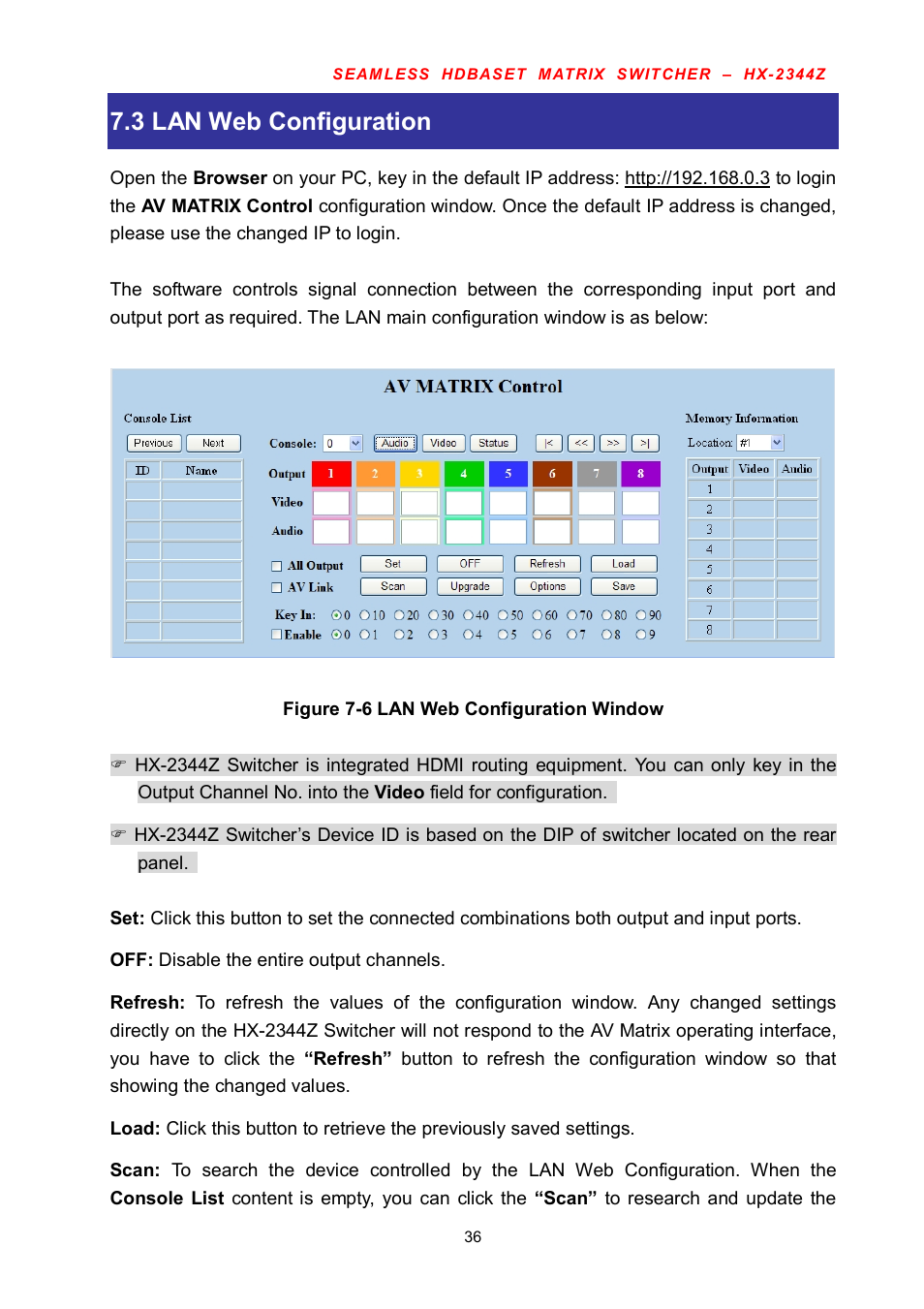3 lan web configuration | Avlink HX-2344Z User Manual | Page 37 / 72