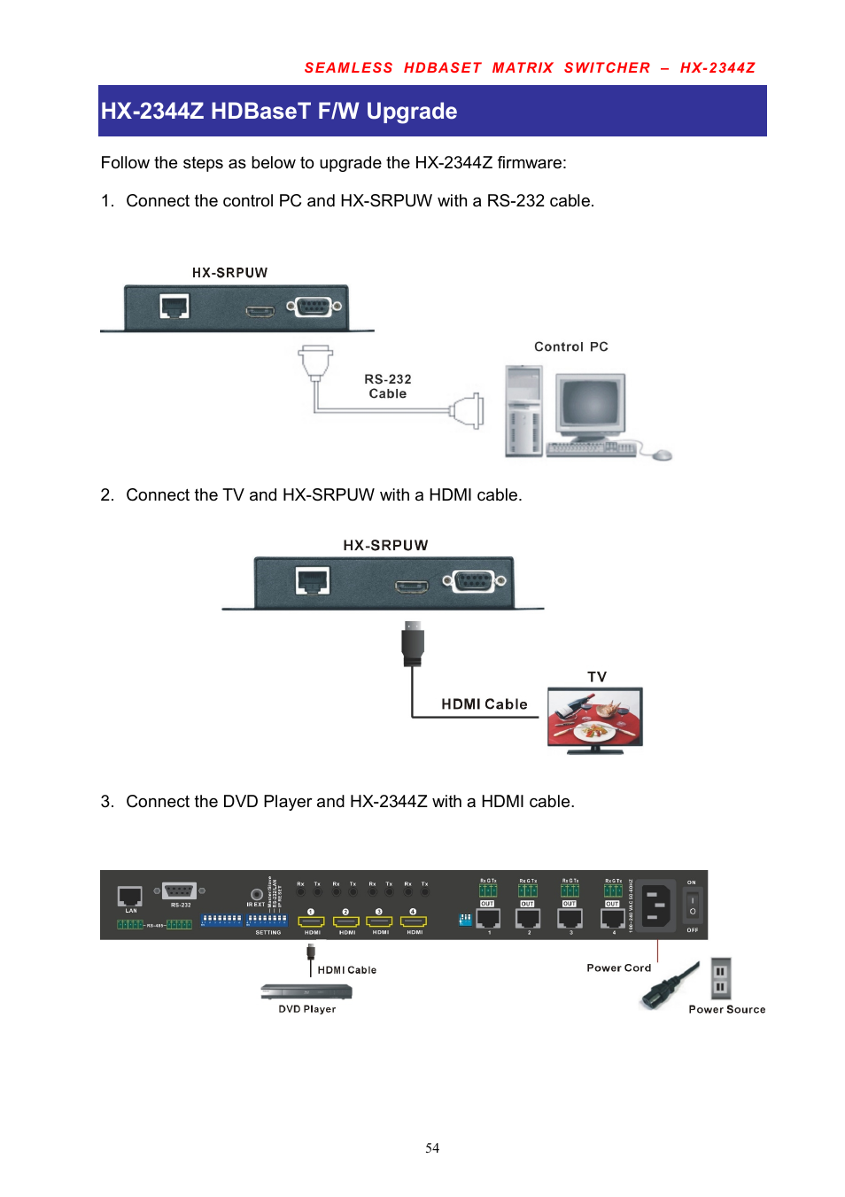 Hx-2344z hdbaset f/w upgrade | Avlink HX-2344Z User Manual | Page 55 / 72