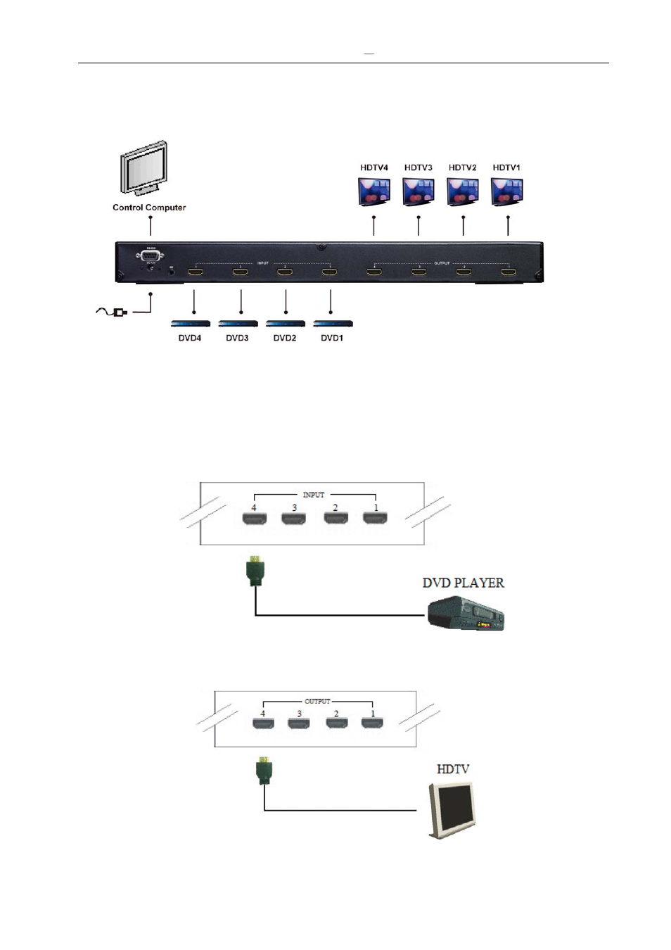 0 hdmi matrix and peripherals connection, 1 input/output connections | Avlink HX-2344 User Manual | Page 9 / 24