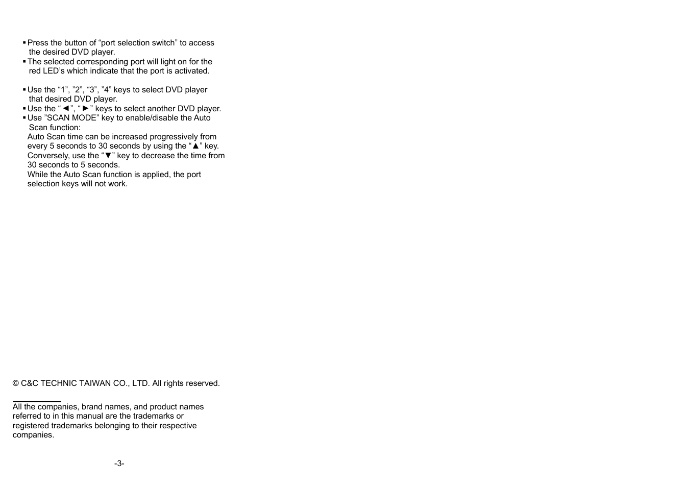 Operation | Avlink YRM-714A User Manual | Page 2 / 2