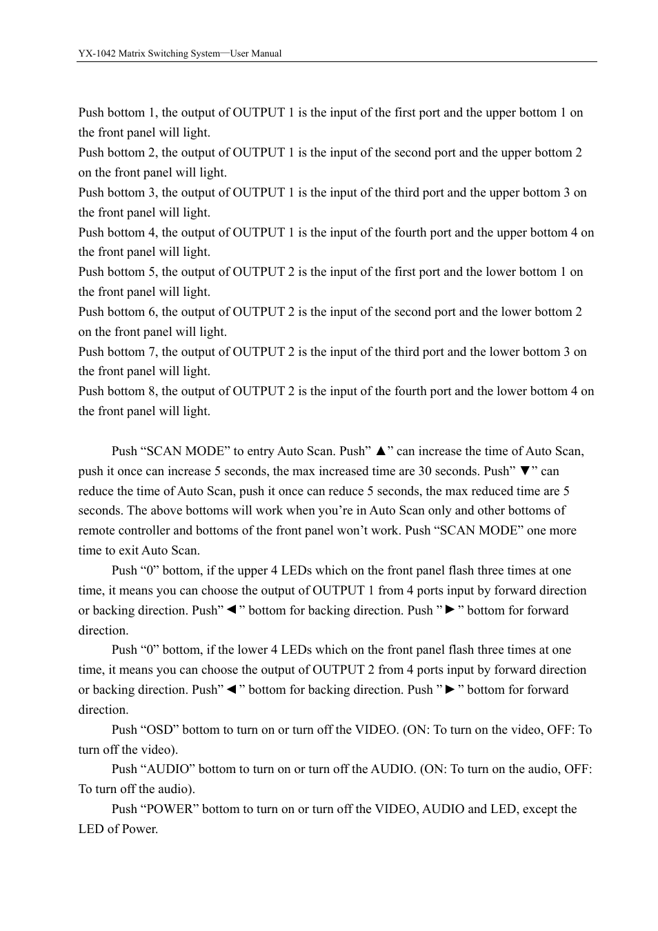 3 remote controller key operation | Avlink YX-1042 User Manual | Page 9 / 11