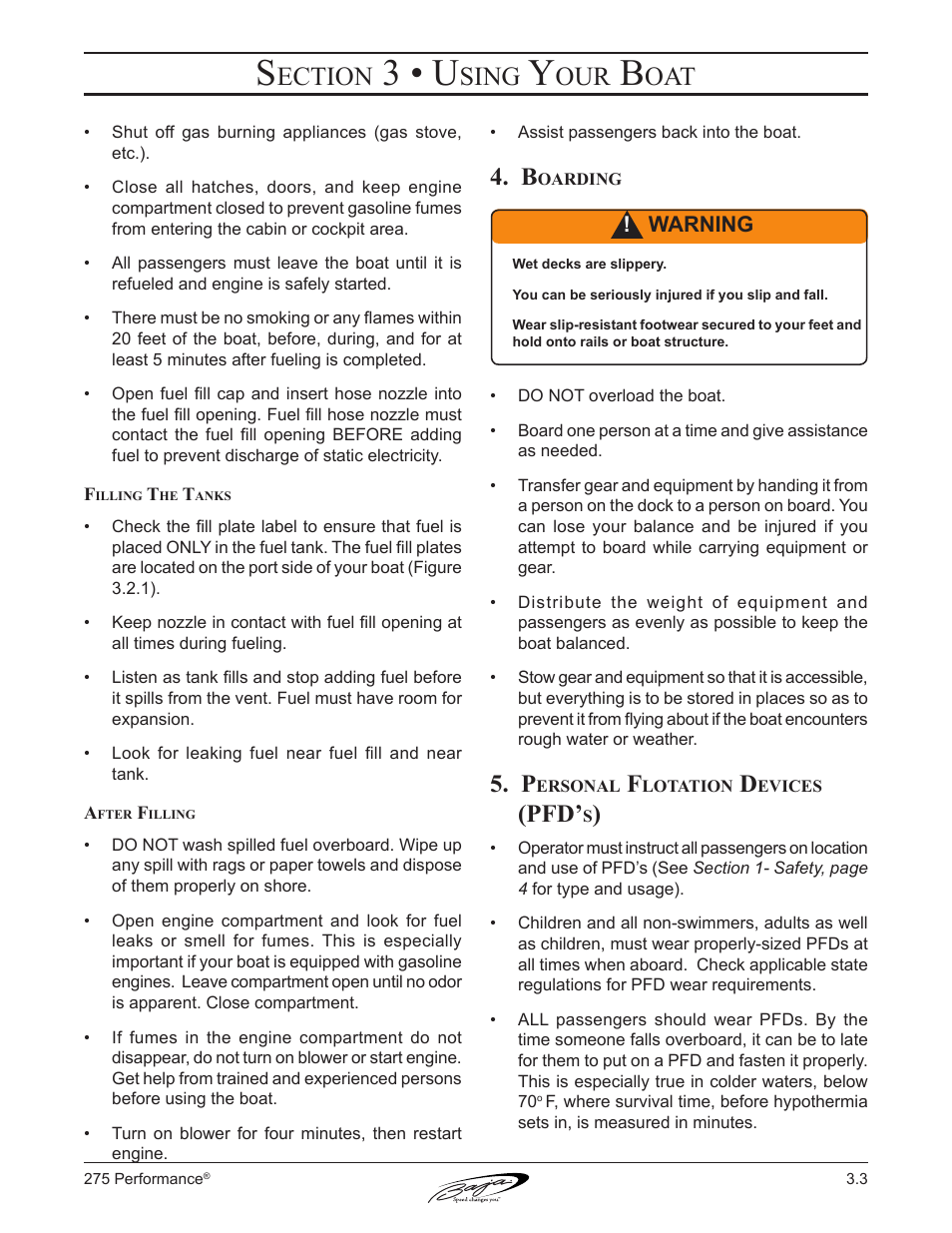 3 • u, Ection, Sing | Baja Marine Performance 275 User Manual | Page 39 / 87