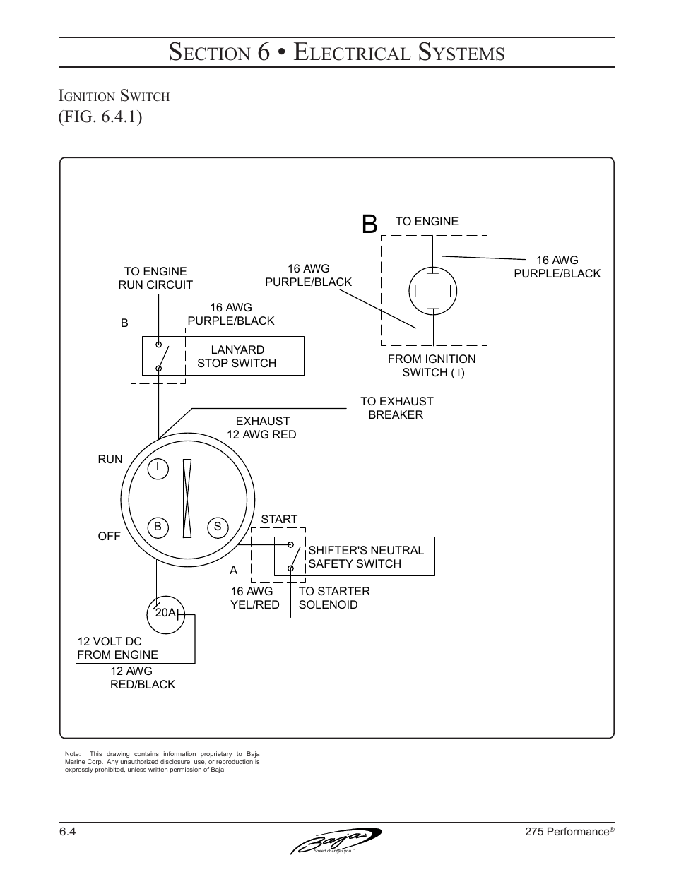 6 • e, Ection, Lectrical | Ystems, Fig. 6.4.1) | Baja Marine Performance 275 User Manual | Page 56 / 87
