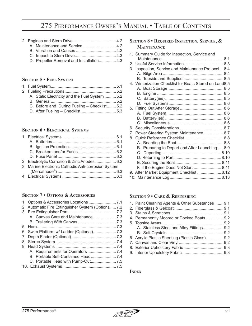 275 p | Baja Marine Performance 275 User Manual | Page 9 / 87