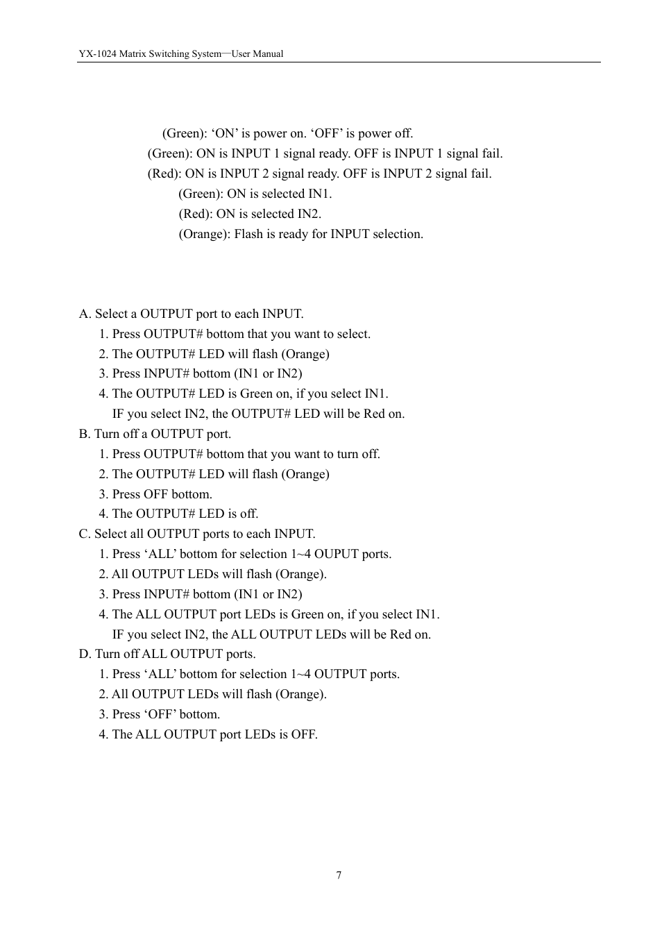 2 operation, 3 key operation | Avlink YX-1024 User Manual | Page 8 / 10