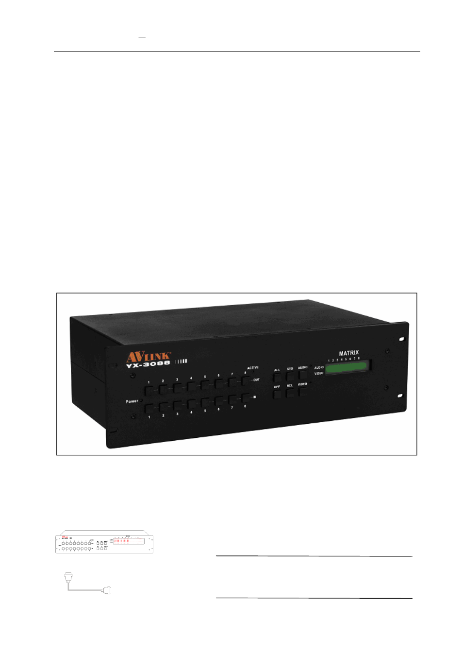 0 matrix system overview, 1 yx matrix system, 2 yx matrix system packing | Avlink YX-3088 User Manual | Page 5 / 31