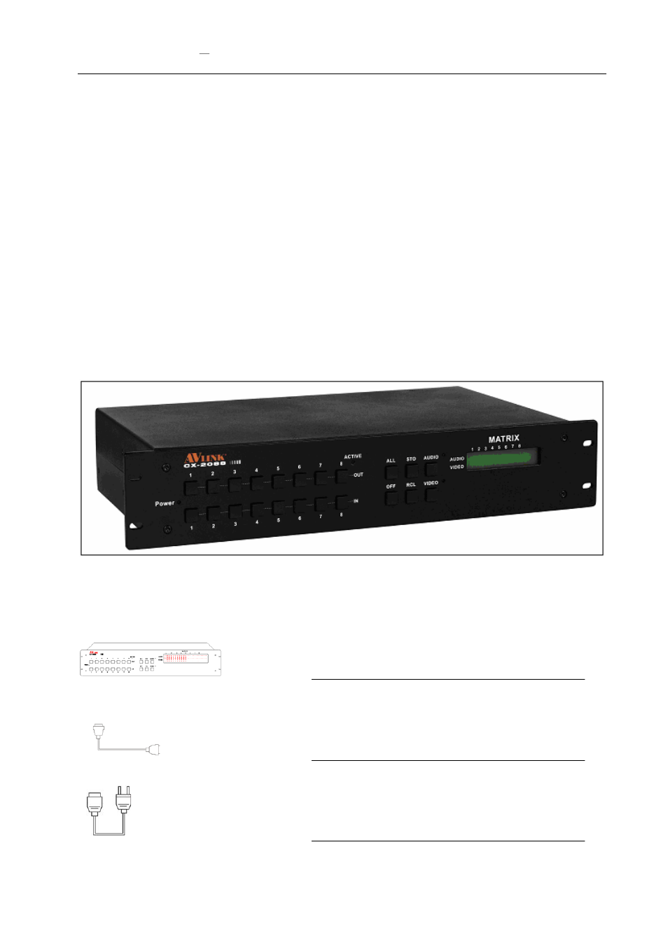 0 matrix system overview, 1 cx matrix system, 2 cx matrix system packing | Avlink CX-2088 User Manual | Page 5 / 31