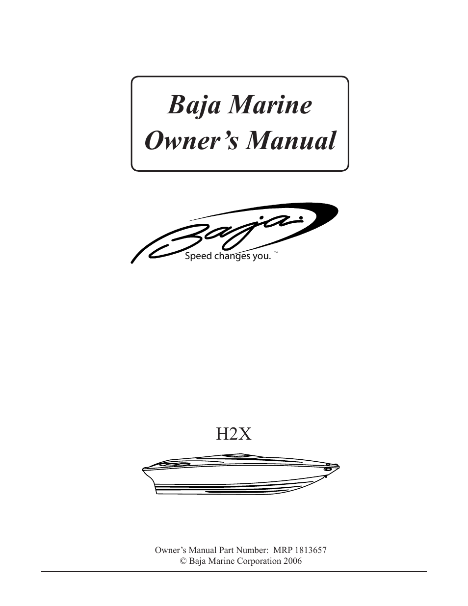 Baja Marine Performance H2X User Manual | 83 pages