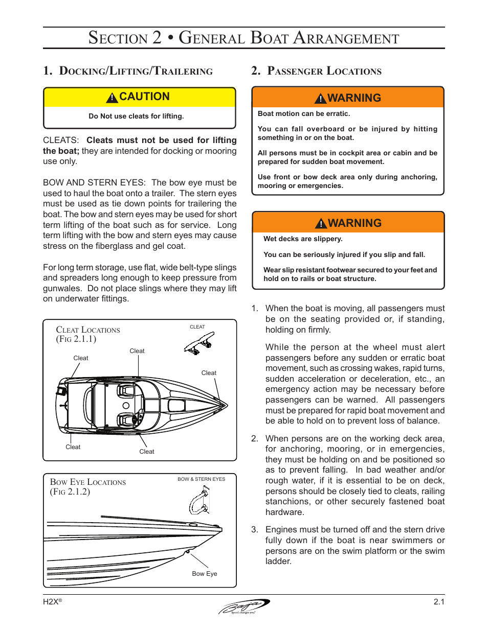 2 • g, Ection, Eneral | Rrangement, Caution, Warning | Baja Marine Performance H2X User Manual | Page 29 / 83