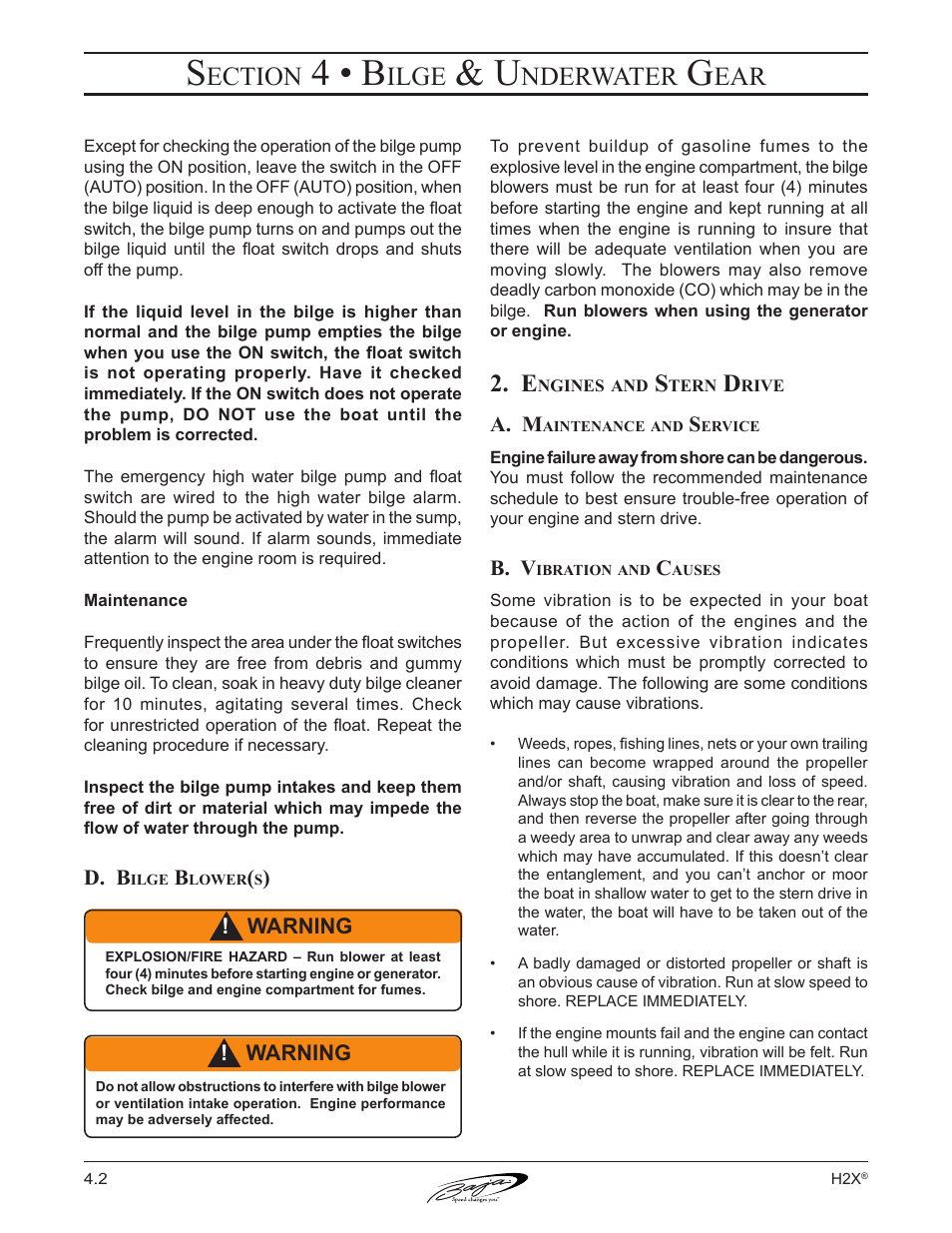 4 • b, Ection, Ilge | Nderwater | Baja Marine Performance H2X User Manual | Page 44 / 83