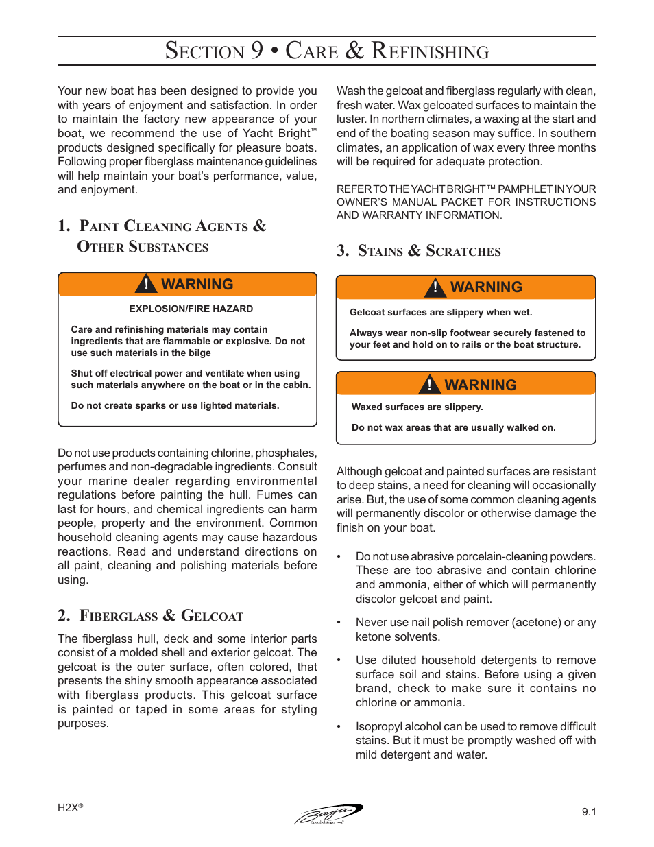 9 • c, Ection, Efinishing | Baja Marine Performance H2X User Manual | Page 78 / 83