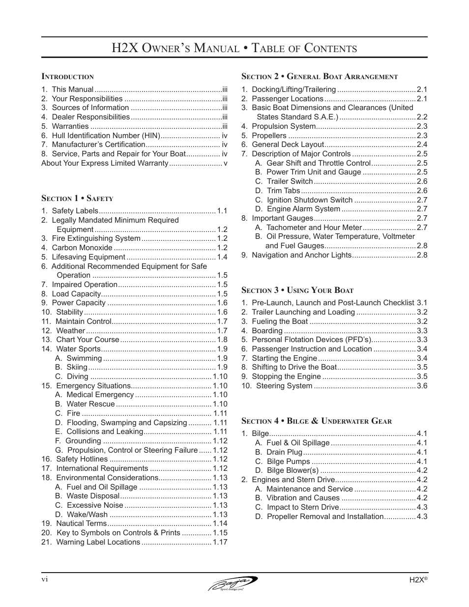 H2x o | Baja Marine Performance H2X User Manual | Page 8 / 83