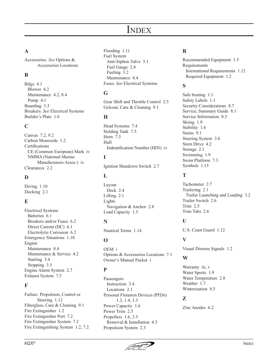 Ndex | Baja Marine Performance H2X User Manual | Page 82 / 83