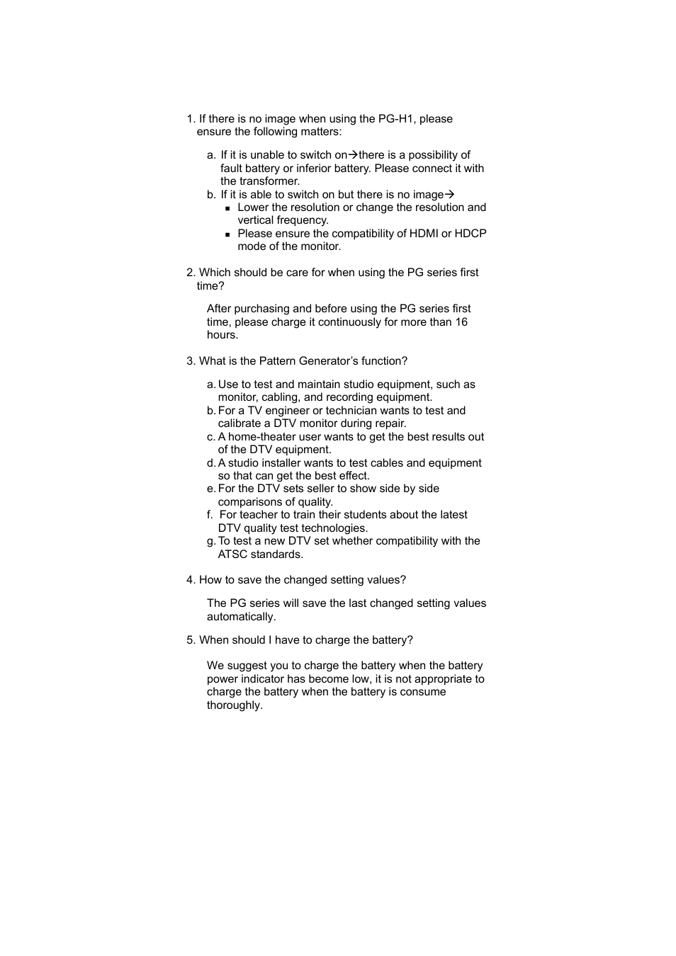 Chapter 4 troubleshooting | Avlink PG-H1 User Manual | Page 16 / 20