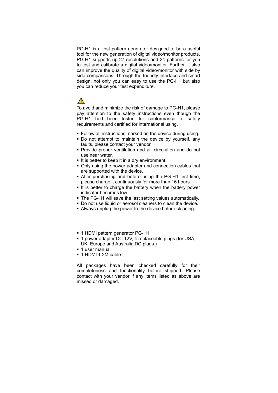 Chapter 1 introduction | Avlink PG-H1 User Manual | Page 3 / 20