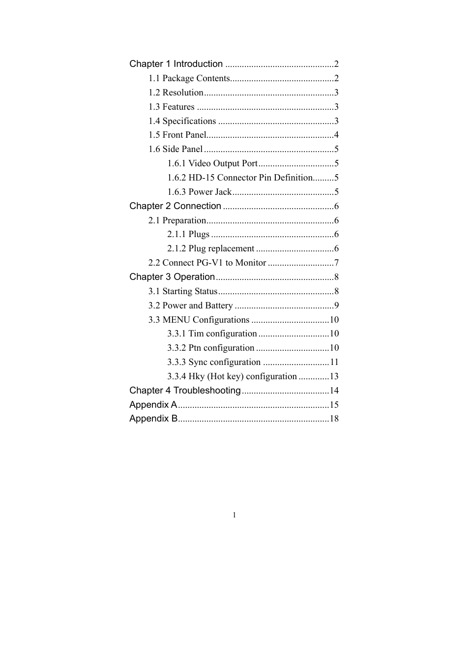 Avlink PG-V1 User Manual | Page 2 / 20