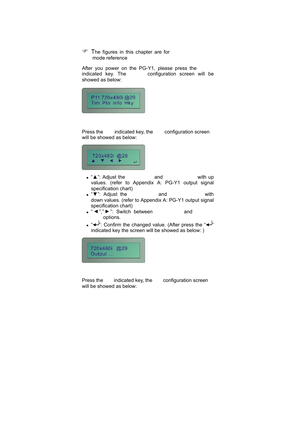3 menu configurations | Avlink PG-Y1 User Manual | Page 11 / 18