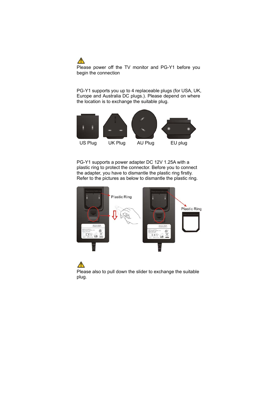 Chapter 2 connection | Avlink PG-Y1 User Manual | Page 7 / 18