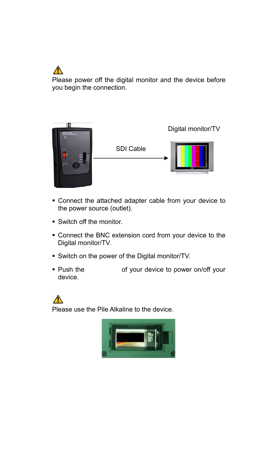 Chapter 2 connection, Connect pg to monitor, Caution | Avlink PG-3D1X User Manual | Page 8 / 10