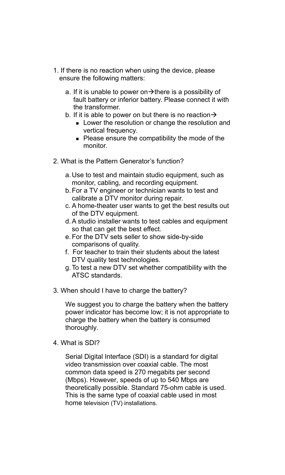 Chapter 3 troubleshooting | Avlink PG-3D1X User Manual | Page 9 / 10