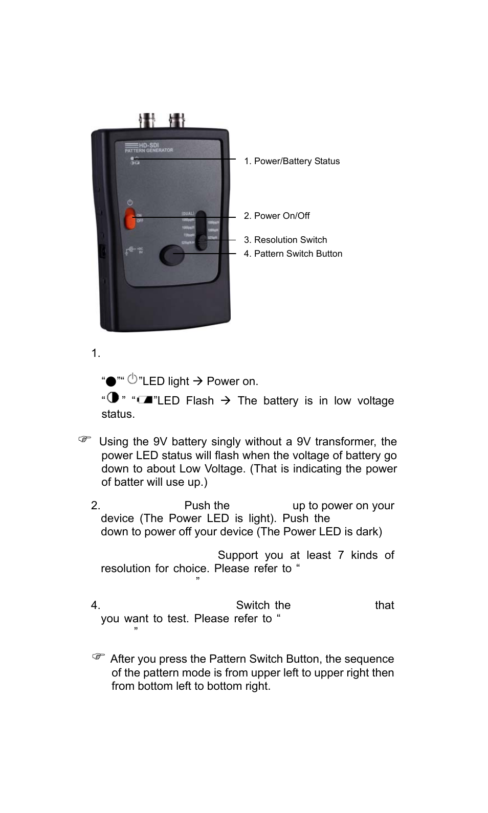 Top panel | Avlink PG-HD1X User Manual | Page 6 / 10