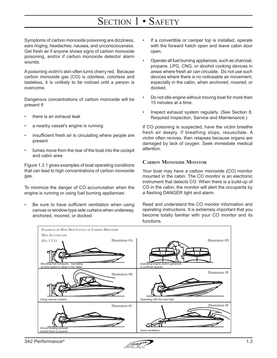1 • s, Ection, Afety | Baja Marine Performance 342 User Manual | Page 13 / 85